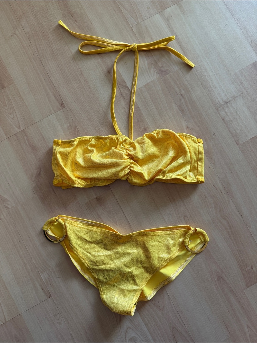 Yellow Gold Bandeau Bikini Set